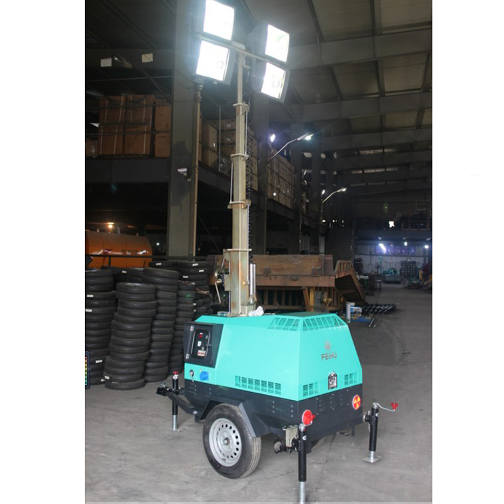 Mobile light tower diesel genenator light tower for construction works