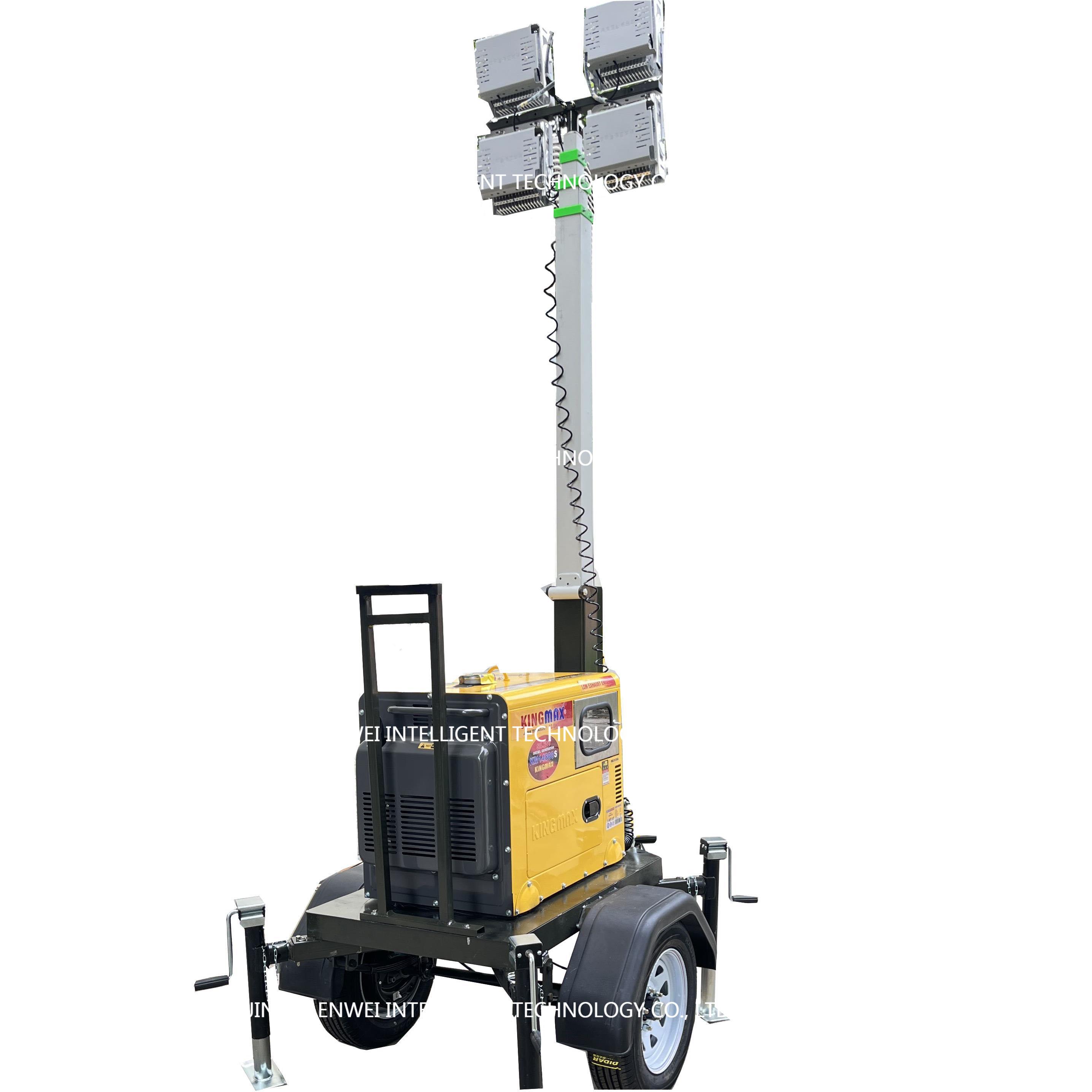 4000W 6000W light source 10 kw air cooled diesel engine towable light towers for emergency