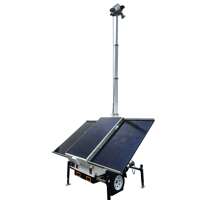 Customized camera security solar surveillance trailer